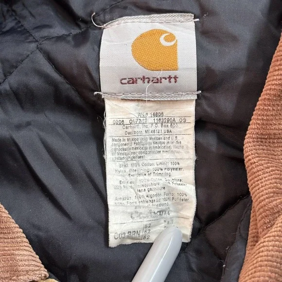 Carhartt Jacket Mens 52 Tall Quilted Lined Canvas Work Coat US GOVT Distressed - Picture 2 of 9
